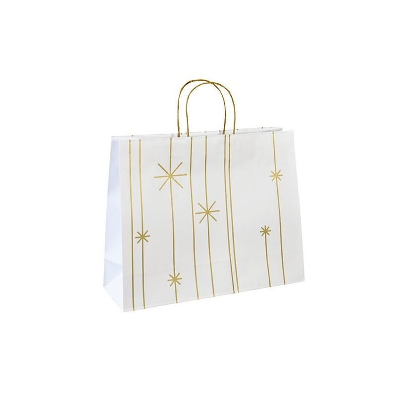 Vánoční taška bílá Star 36x12x30