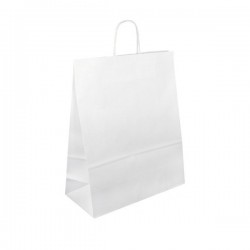 Papírová taška bílá Extratwist 32x17x39